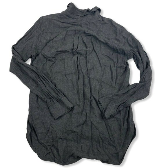 Uniqlo Womens Dark Gray Button Up Blouse Shirt - Picture 2 of 5